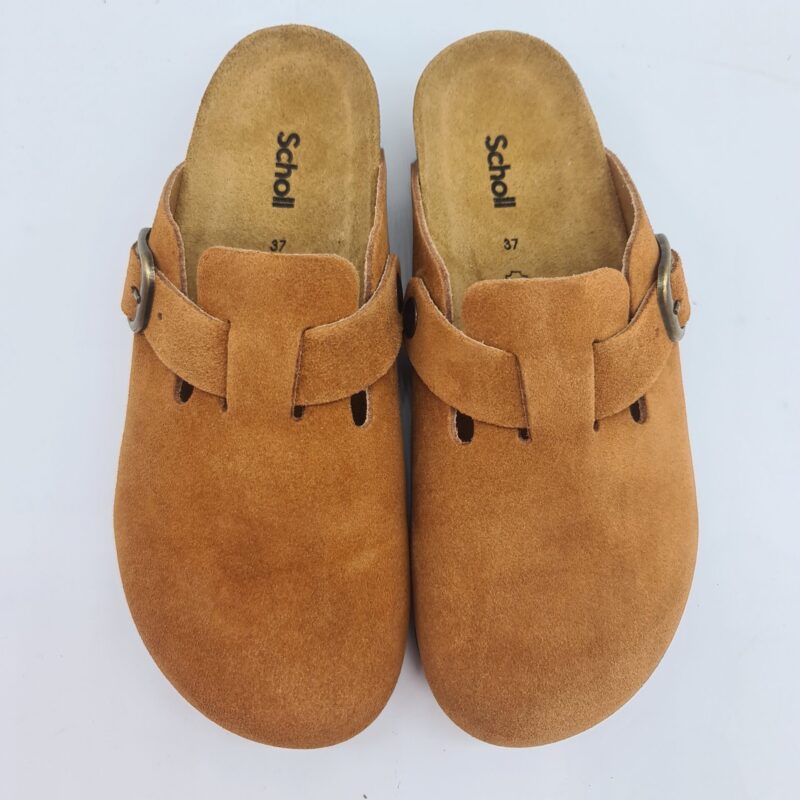 Scholl sabot donna camoscio cuoio