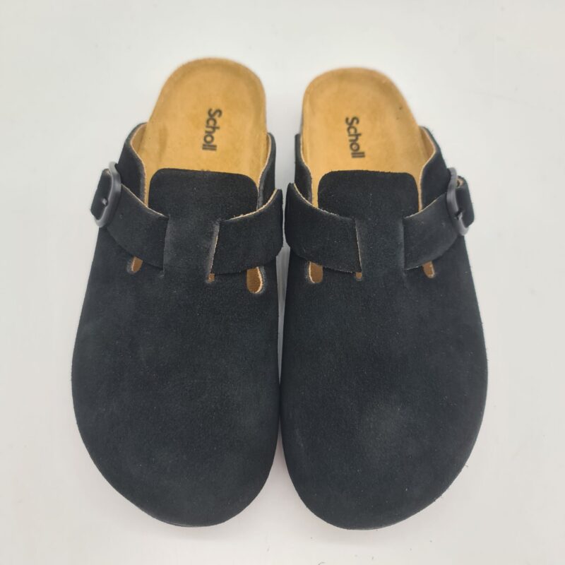 Scholl sabot donna camoscio nero