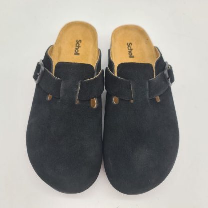 Scholl sabot donna camoscio nero