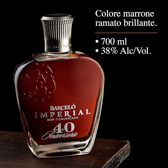 Ron Barceló Imperial - 700ml Bottle of Amber Rum, Naturally Aged up to 10 Years in Oak Barrique, Dominican Rum 100% Sugar Cane Juice