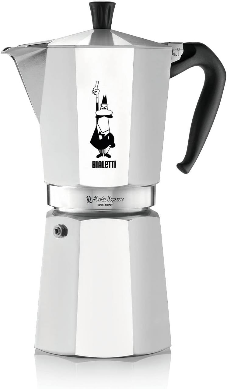 Bialetti Moka Express Coffee Maker, 18 Cups, Anti-Scald Handle, Not Suitable for Induction, 18 Cups (800 ml), Aluminium