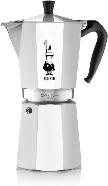 Bialetti Moka Express Coffee Maker, 18 Cups, Anti-Scald Handle, Not Suitable for Induction, 18 Cups (800 ml), Aluminium