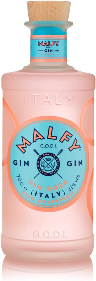 Malfy Gin Rosa, Premium Italian Gin Citrus and Intense, Infused with 9 Botanical Infusion of Sicilian Grapefruit, Vol 41%, 70CL