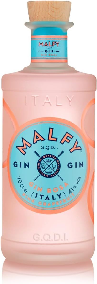 Malfy Gin Rosa, Premium Italian Gin Citrus and Intense, Infused with 9 Botanical Infusion of Sicilian Grapefruit, Vol 41%, 70CL