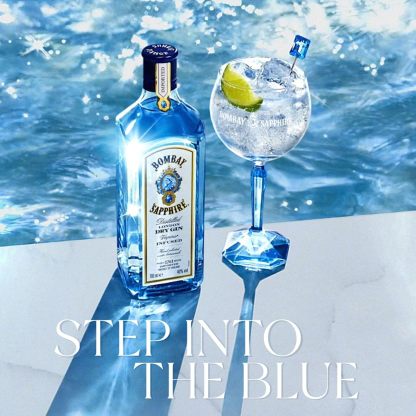 Bombay Sapphire London Dry Gin, 40% Vol., 100cl / 1L, 100% Steam Infused Gin with 10 Carefully Selected Botanical