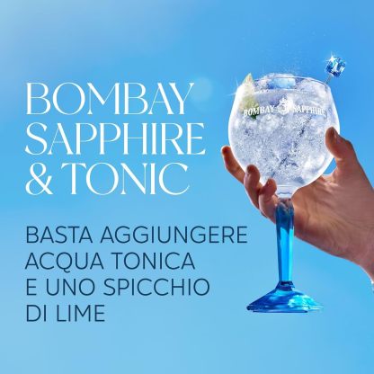 Bombay Sapphire London Dry Gin, 40% Vol., 100cl / 1L, 100% Steam Infused Gin with 10 Carefully Selected Botanical