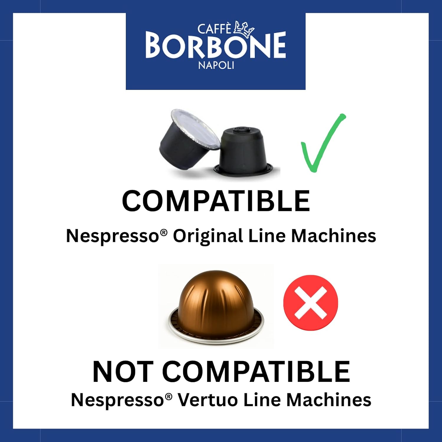 Caffè Borbone Respresso, Miscela Blu - 100 Capsule - Compatibili con le Macchine ad uso domestico Nespresso *