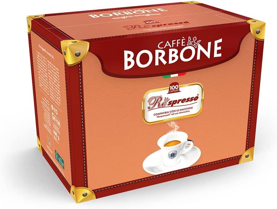 Caffè Borbone Respresso, Miscela Blu - 100 Capsule - Compatibili con le Macchine ad uso domestico Nespresso *
