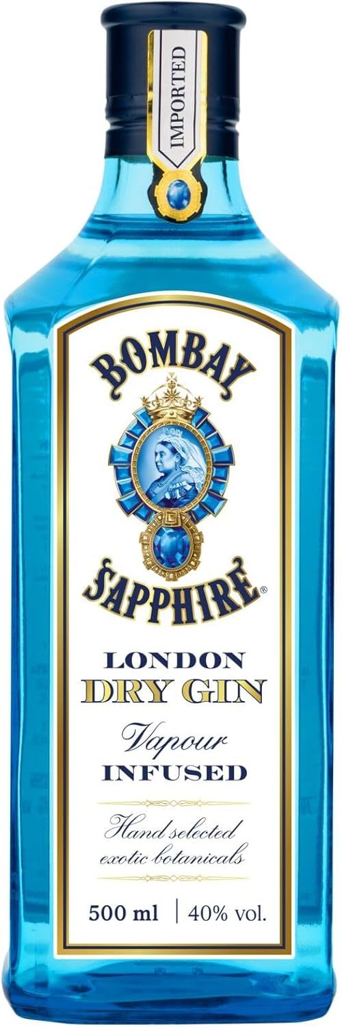 Bombay Sapphire London Dry Gin, 40% Vol., 100cl / 1L, 100% Steam Infused Gin with 10 Carefully Selected Botanical