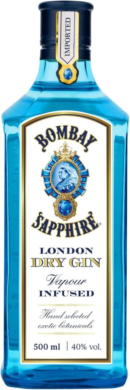 Bombay Sapphire London Dry Gin, 40% Vol., 100cl / 1L, 100% Steam Infused Gin with 10 Carefully Selected Botanical