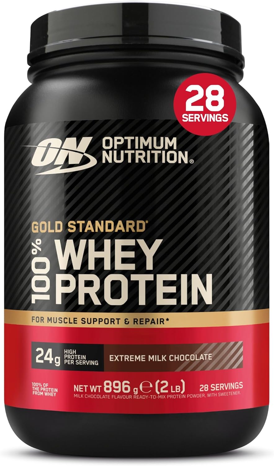 Optimum Nutrition Gold Standard 100% Whey, Protein Powder, Double Chocolate Flavour, 900 g, 29 Servings