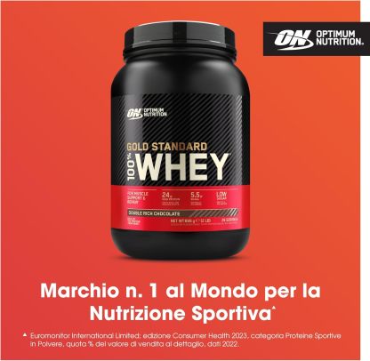 Optimum Nutrition Gold Standard 100% Whey, Protein Powder, Double Chocolate Flavour, 900 g, 29 Servings