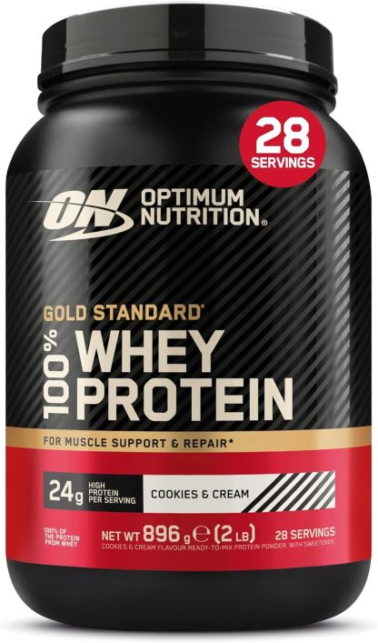 Optimum Nutrition Gold Standard 100% Whey, Protein Powder, Double Chocolate Flavour, 900 g, 29 Servings