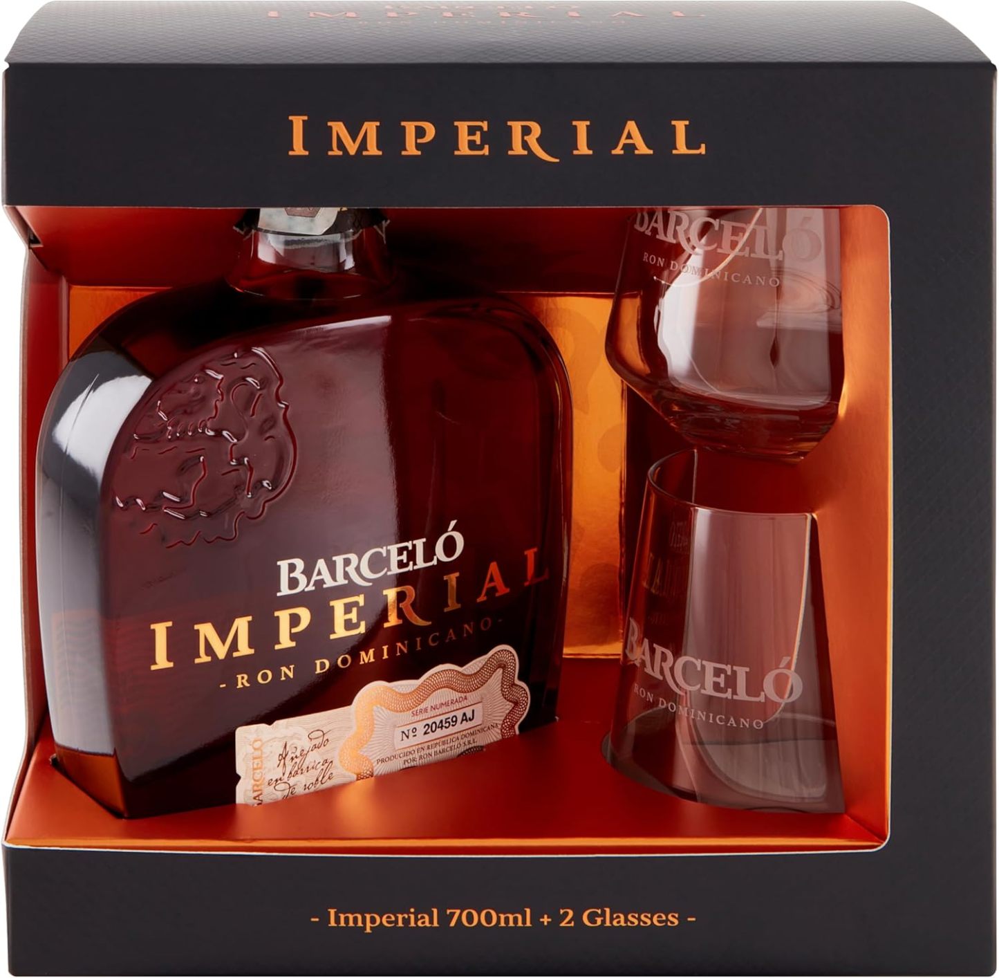 Ron Barceló Imperial - 700ml Bottle of Amber Rum, Naturally Aged up to 10 Years in Oak Barrique, Dominican Rum 100% Sugar Cane Juice