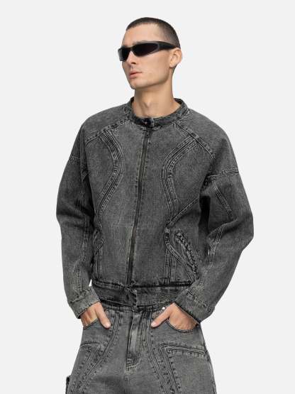 DENIM BIKER JACKET NOISE