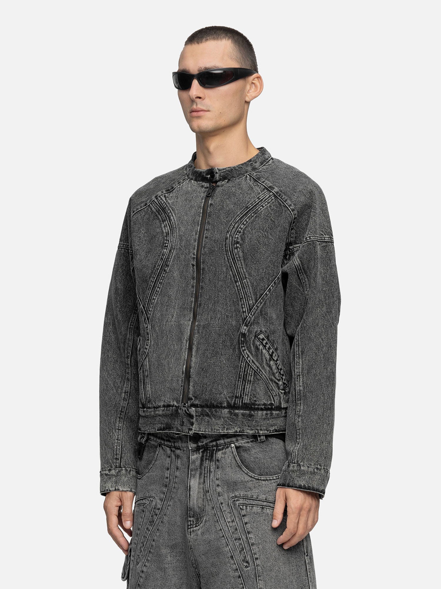 DENIM BIKER JACKET NOISE