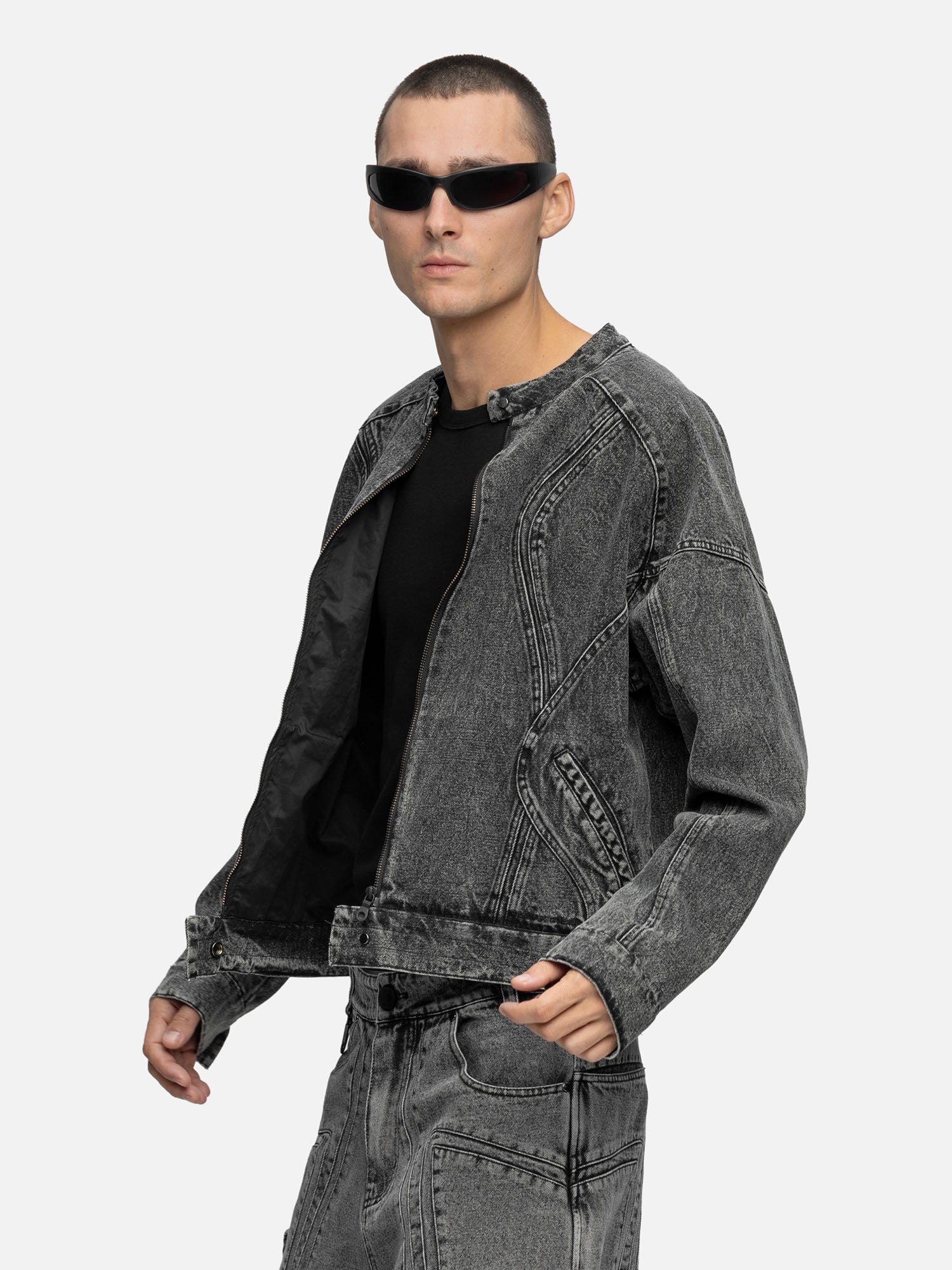 DENIM BIKER JACKET NOISE