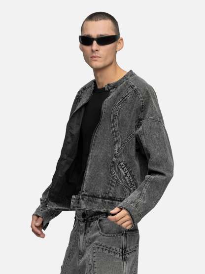 DENIM BIKER JACKET NOISE