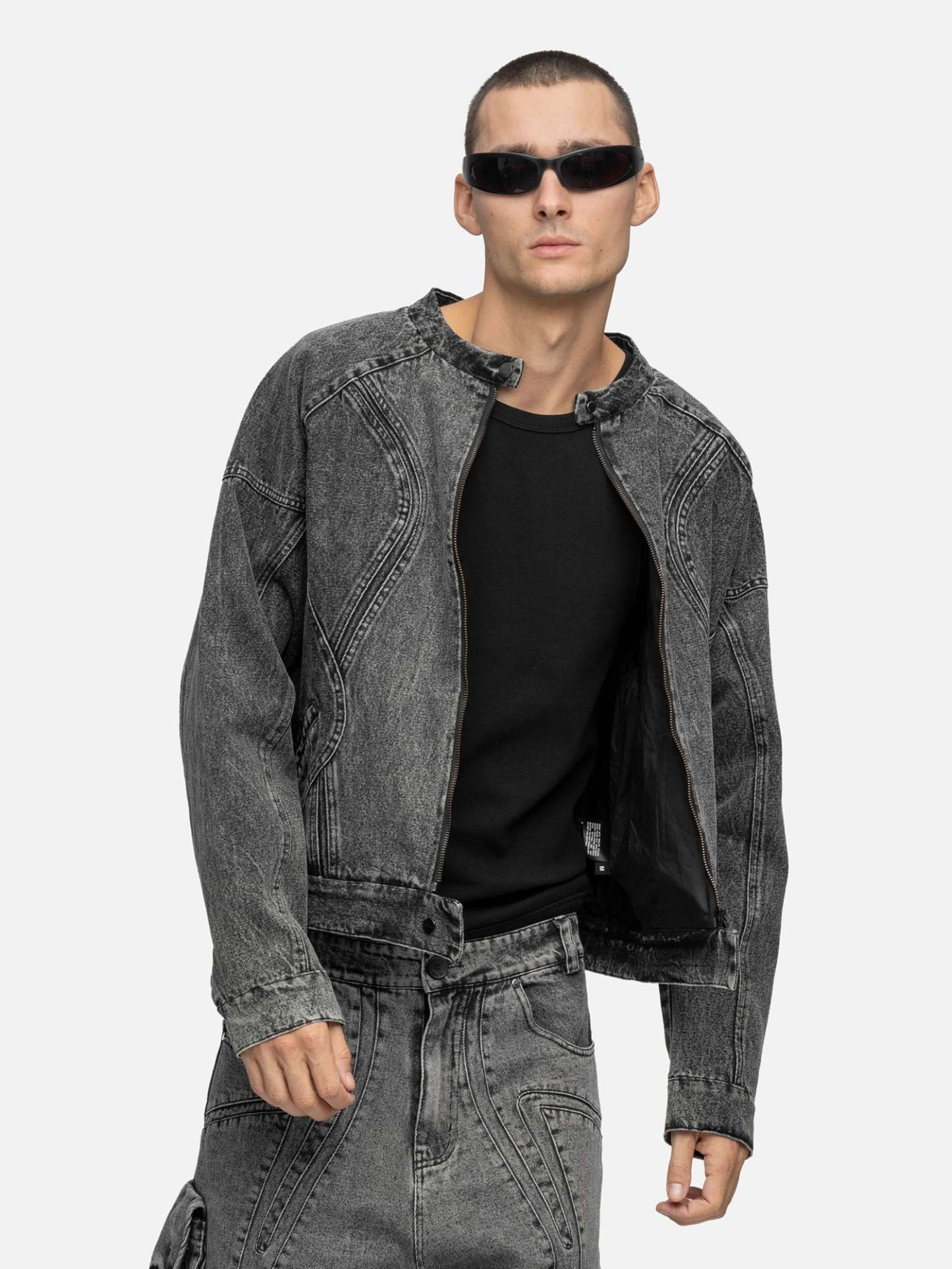 DENIM BIKER JACKET NOISE