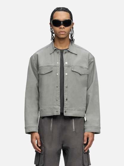 LINED CANVAS JACKET WASHED GREY