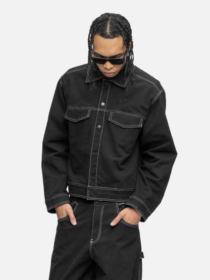 LINED CANVAS JACKET BLACK