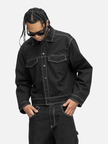 LINED CANVAS JACKET BLACK