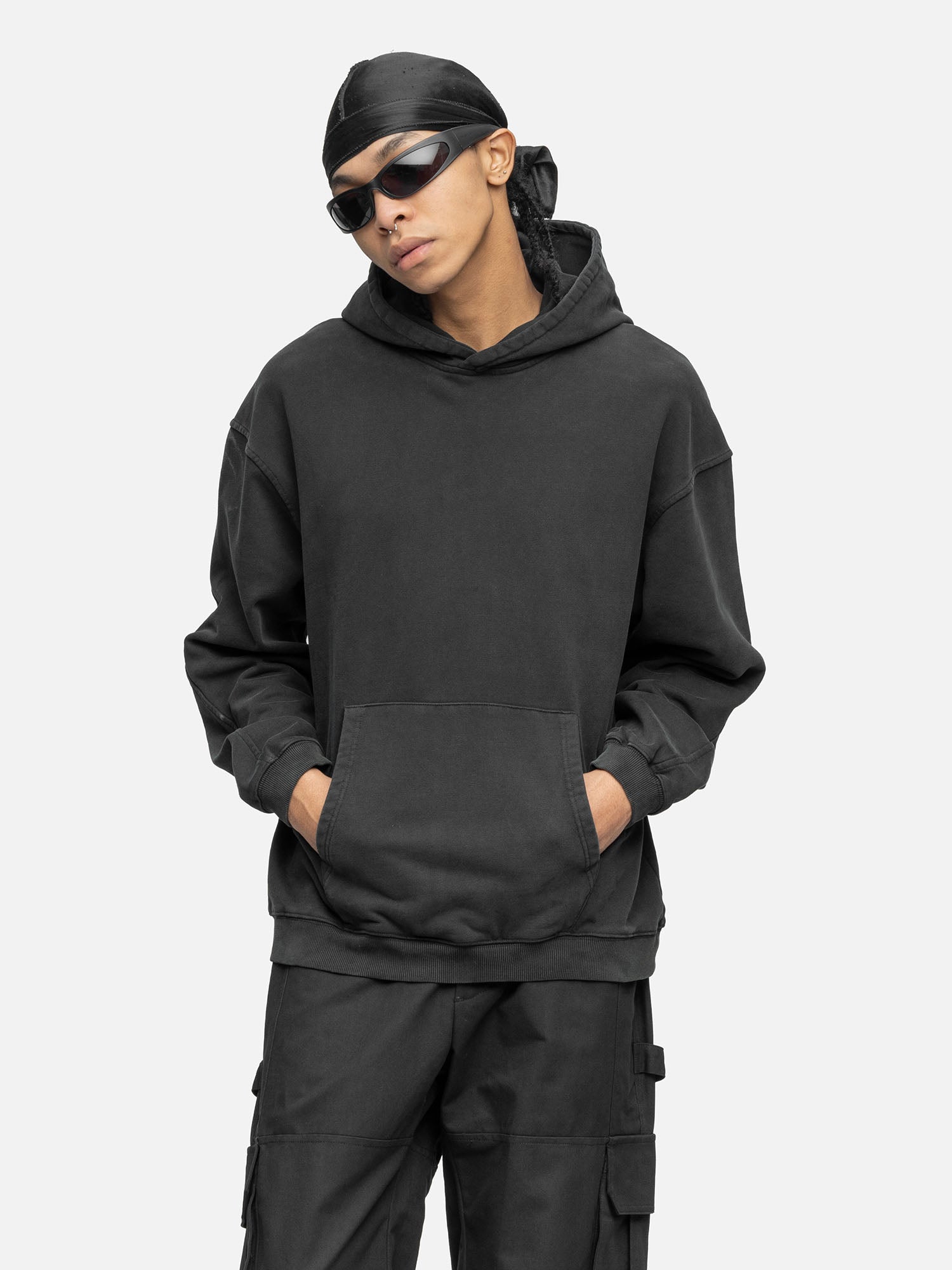 OVERSIZED HOODIE WASHED BLACK