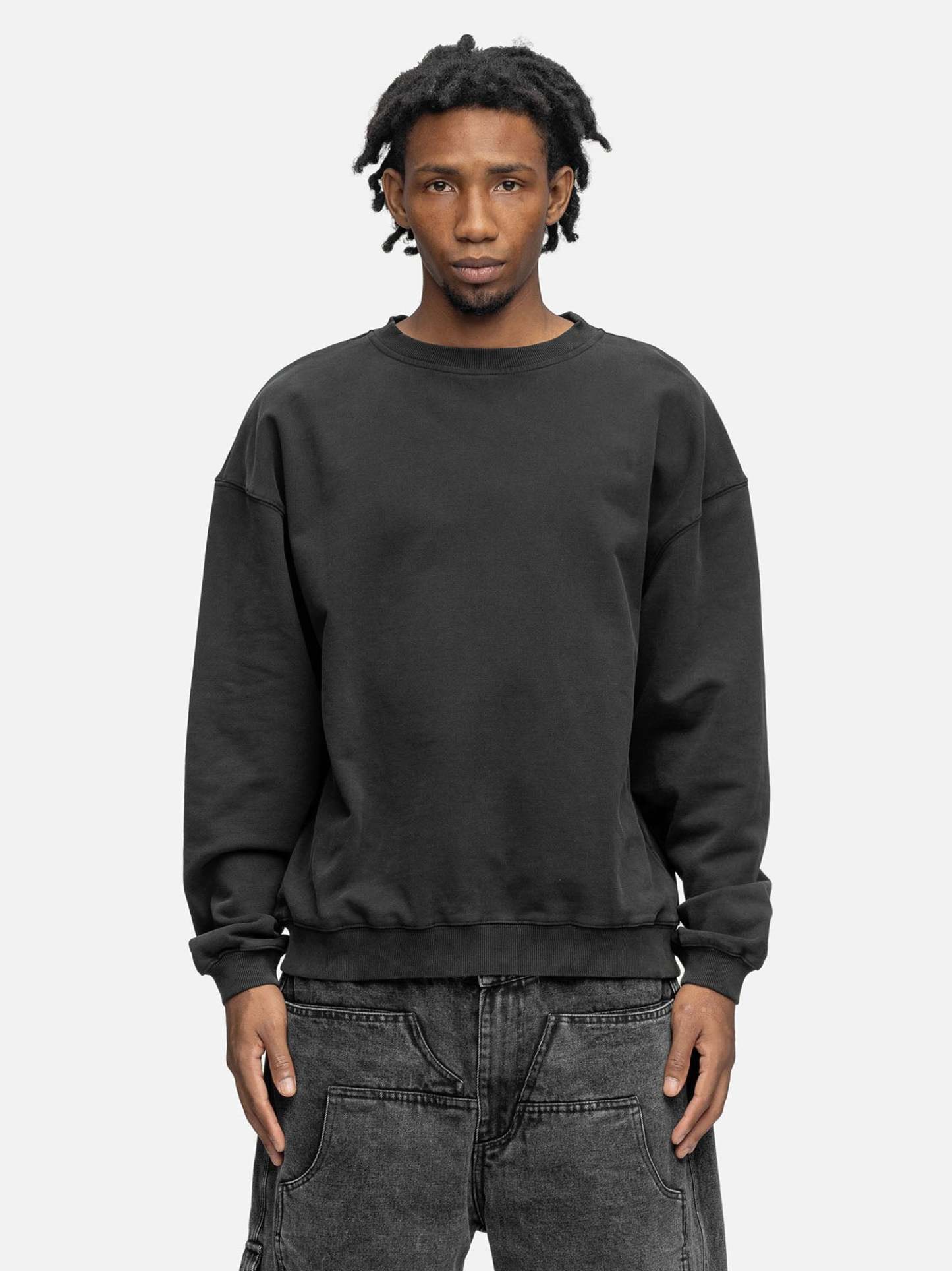 OVERSIZED SWEATSHIRT WASHED BLACK
