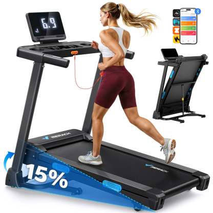 T12 Foldable Treadmill with 15% Auto Incline