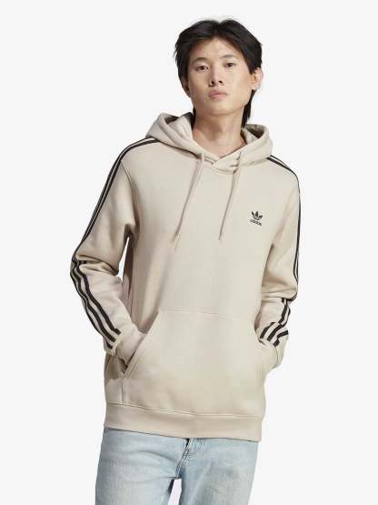 Herren-Hoodie „3-Stripes Crew Adicolor Classics“ IL2490, beige, aus Baumwolle