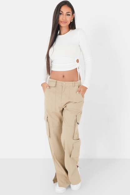 Straight cargo pants Beige