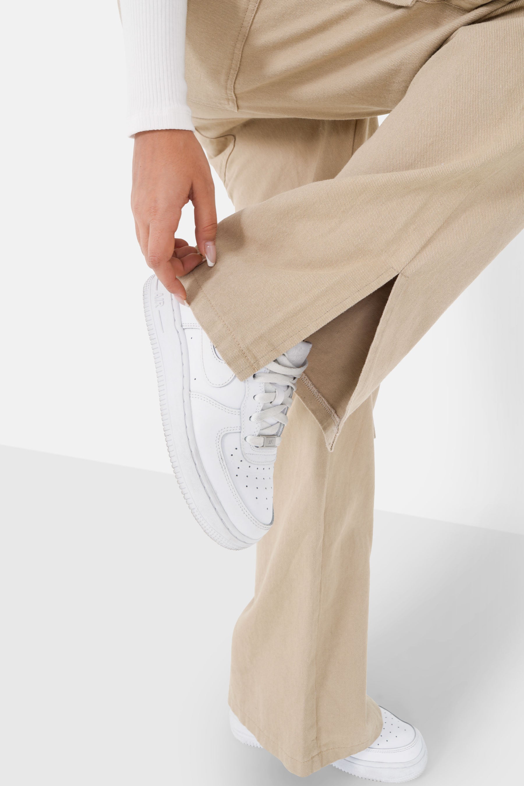 Straight cargo pants Beige