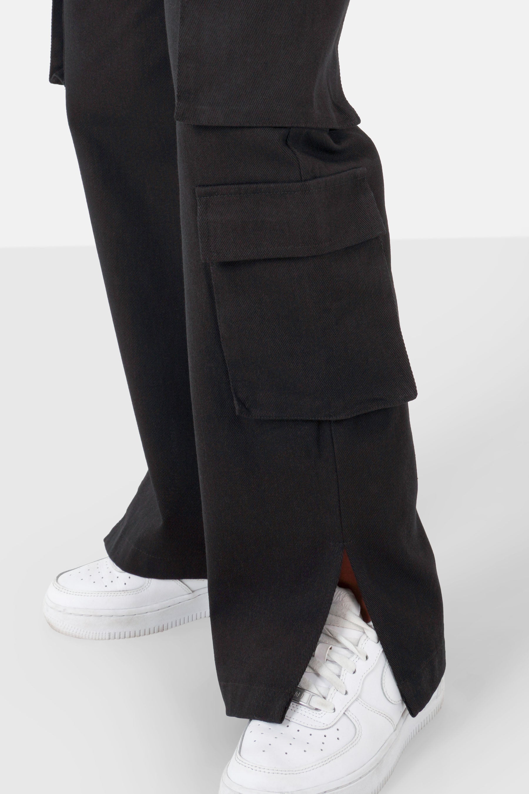 Straight cargo pants Black