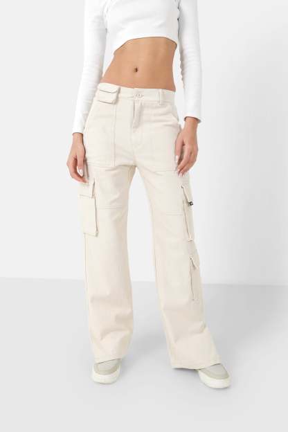 Straight cargo pants Beige