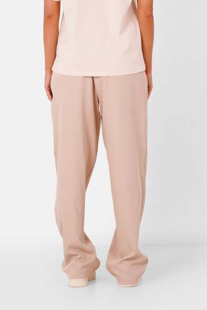 Beige reversible belted waist pants