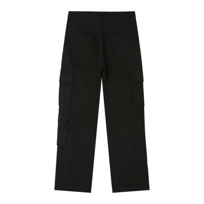 Straight cargo pants Black