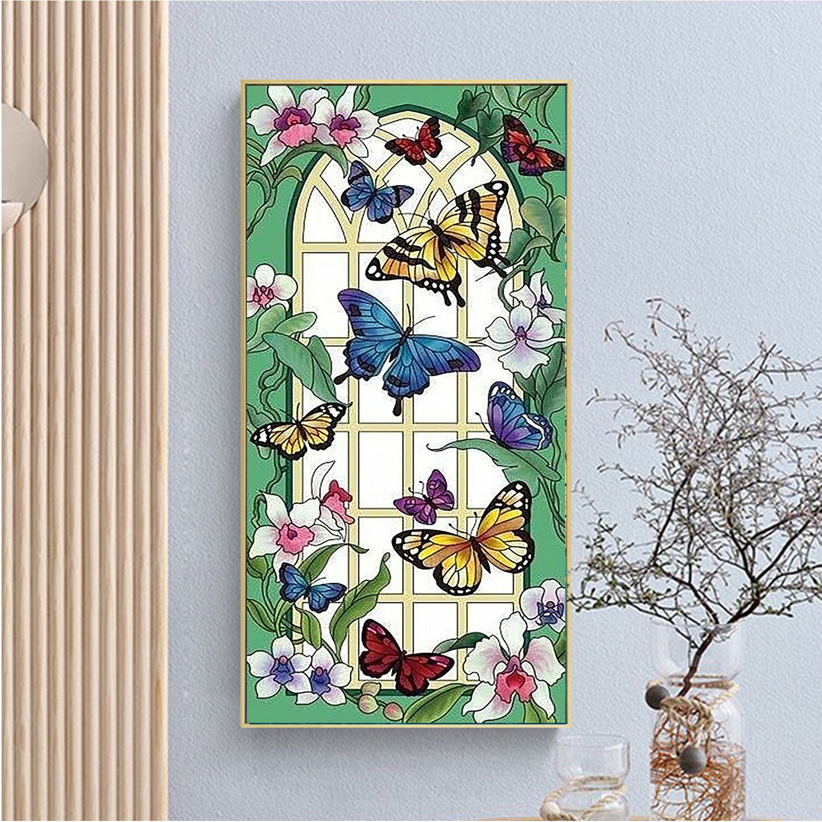 Butterfly Window - Full Round Diamond Painting - 30x55cm
