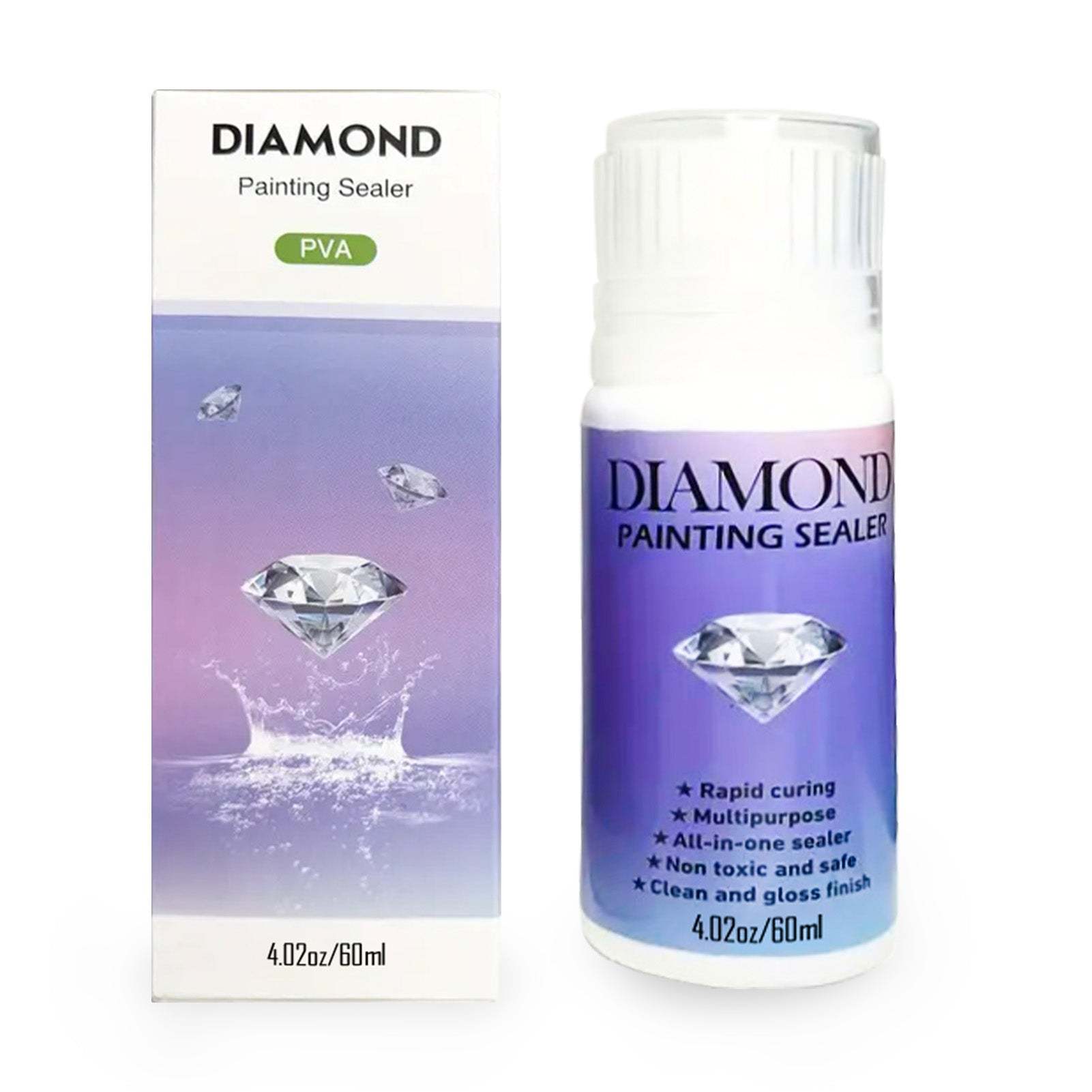 DIY Diamond Painting Glue Art Sealer With Sponge Head, 5D Diamond Painting Kits Conserver Accessories Permanent Hold Shine Effect Sealer For Diamond Painting