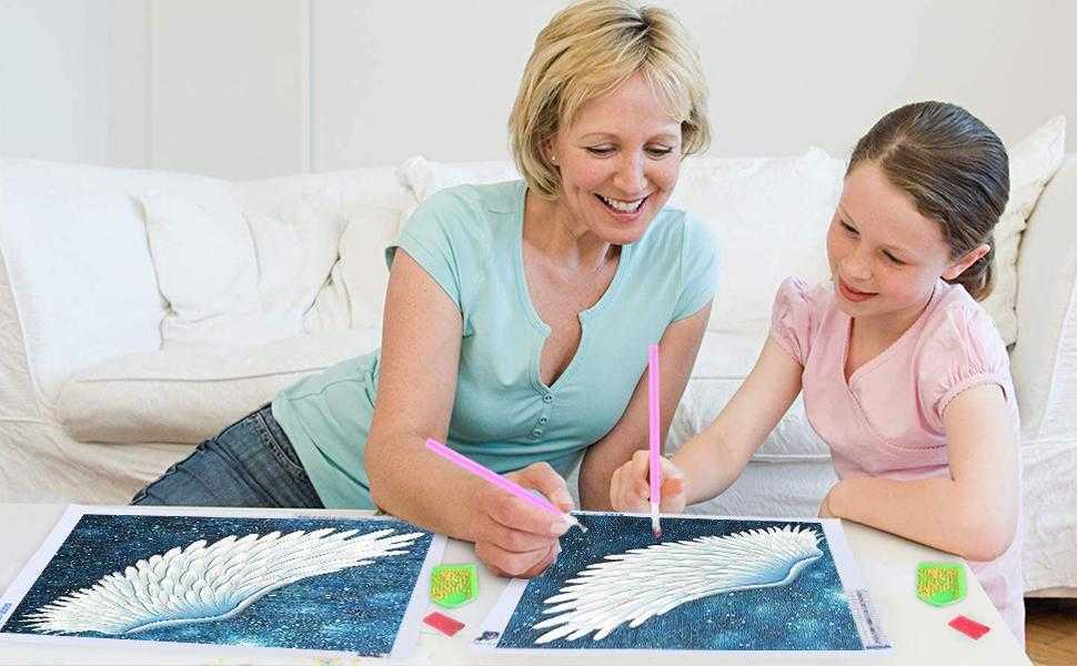 Angel wings 2pcs - Full Round Diamond Painting- 30x40cm