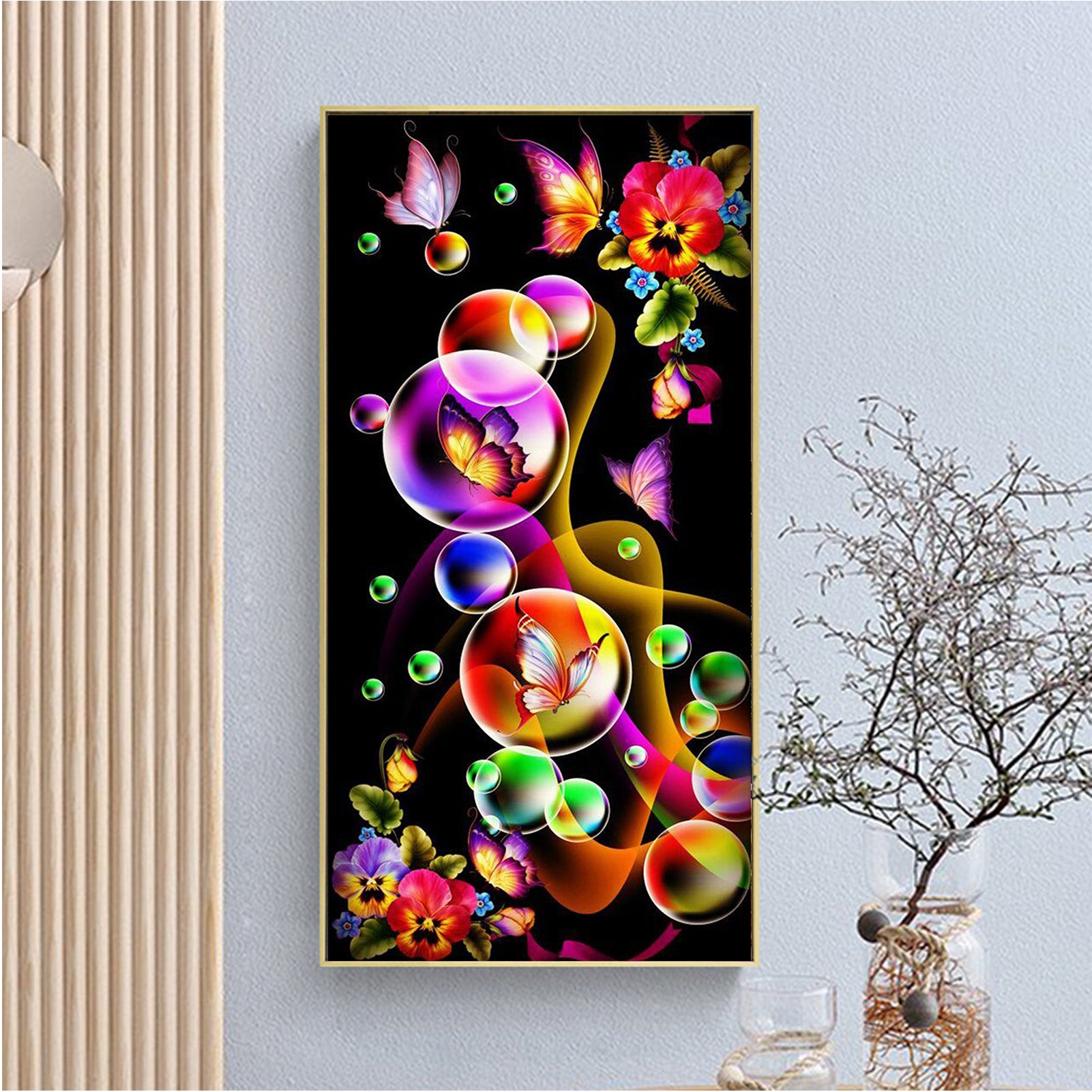 Butterfly Bubble - Full Round Diamond Painting - 30x55cm