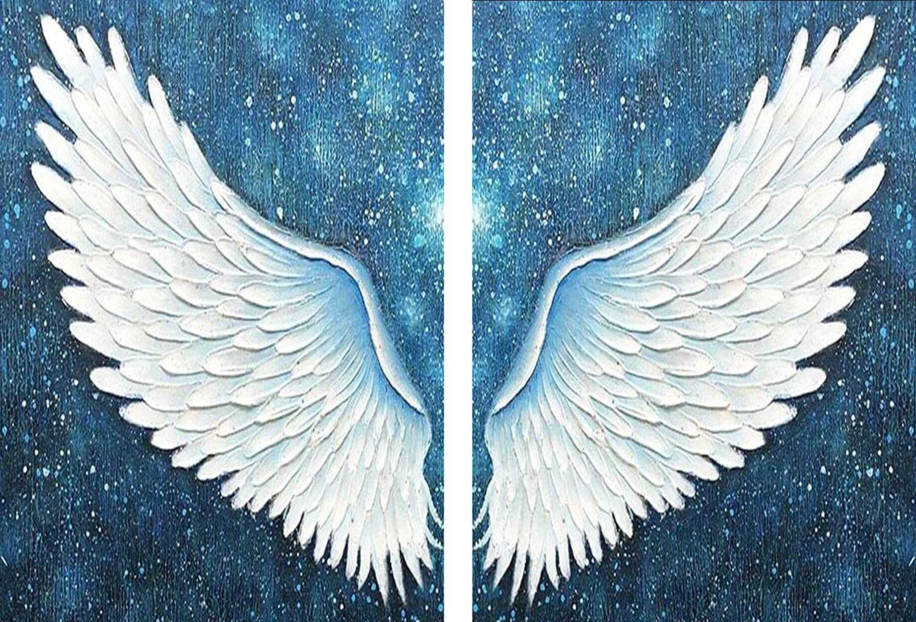 Angel wings 2pcs - Full Round Diamond Painting- 30x40cm