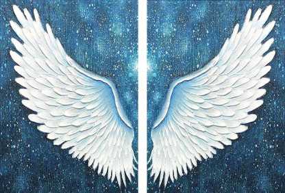 Angel wings 2pcs - Full Round Diamond Painting- 30x40cm
