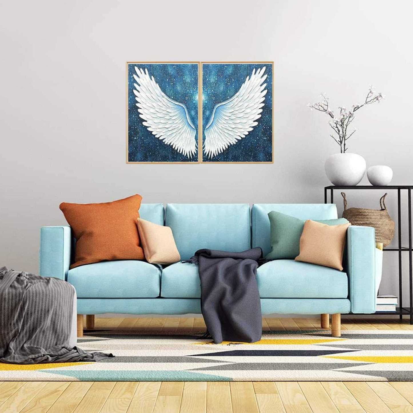 Angel wings 2pcs - Full Round Diamond Painting- 30x40cm