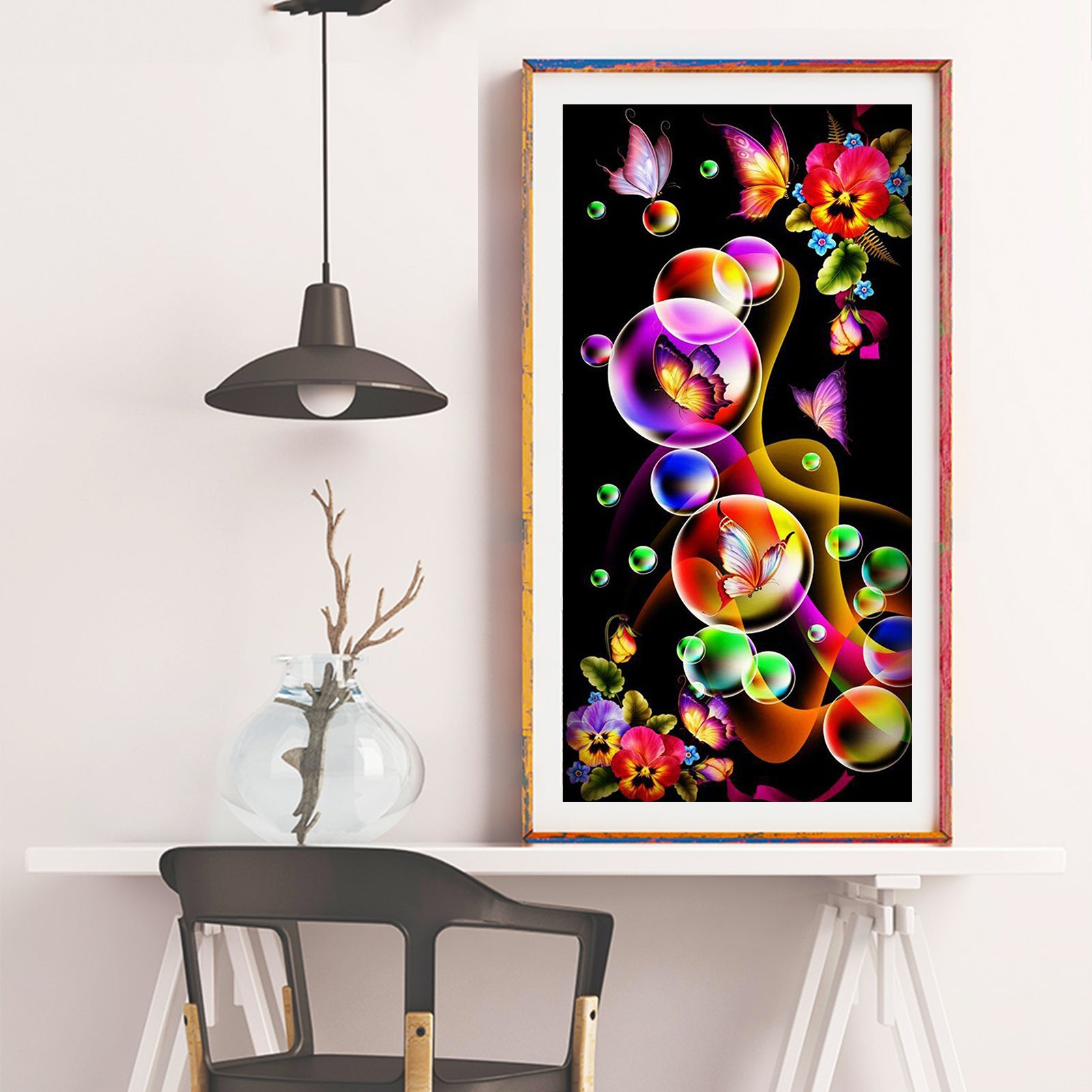 Butterfly Bubble - Full Round Diamond Painting - 30x55cm