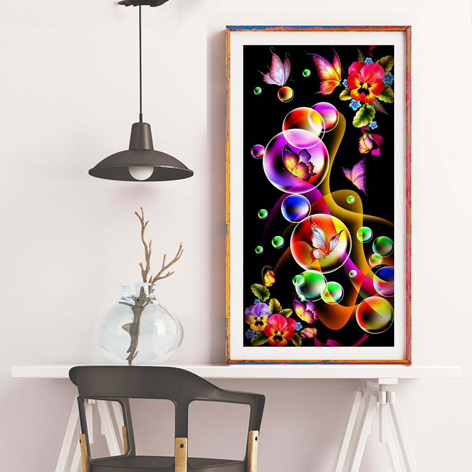 Butterfly Bubble - Full Round Diamond Painting - 30x55cm