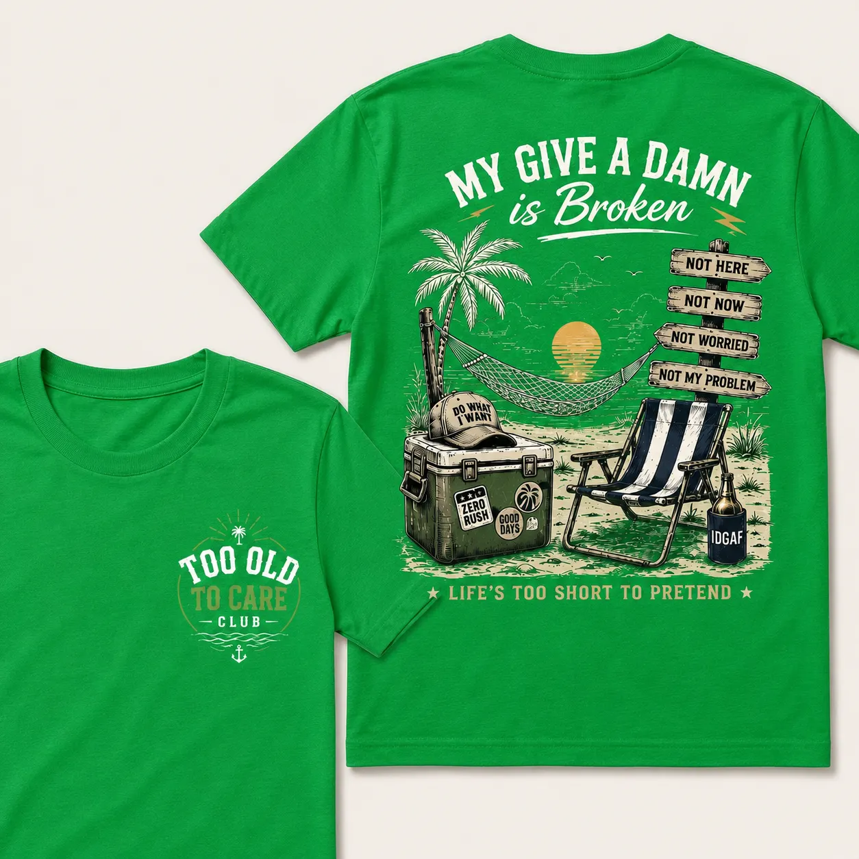 My Give A Damn Is Broken The Original Beach Retro T-Shirt
