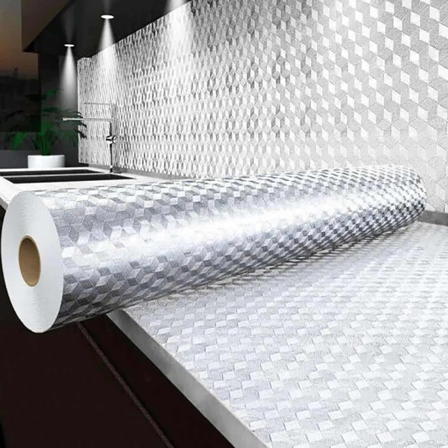 🔥Limited Time 50% Off✨Stainless Steel Kitchen Oil-Proof Adhesive Wallpaper Roll