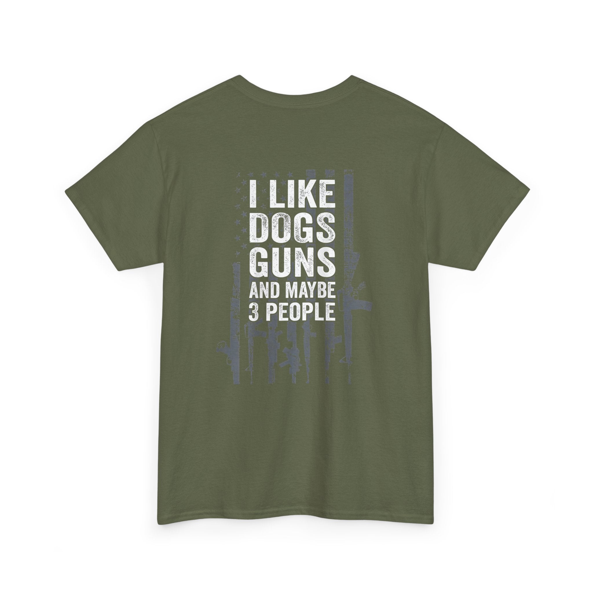 I Like Dogs Guns and Maybe 3 People T-Shirt – Funny Tee