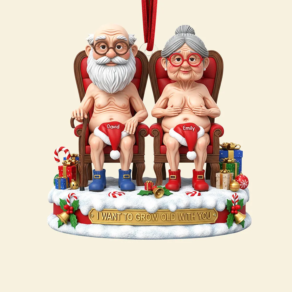 Naughty Old Couple Christmas Ornament - Personalized Gifts For Couple