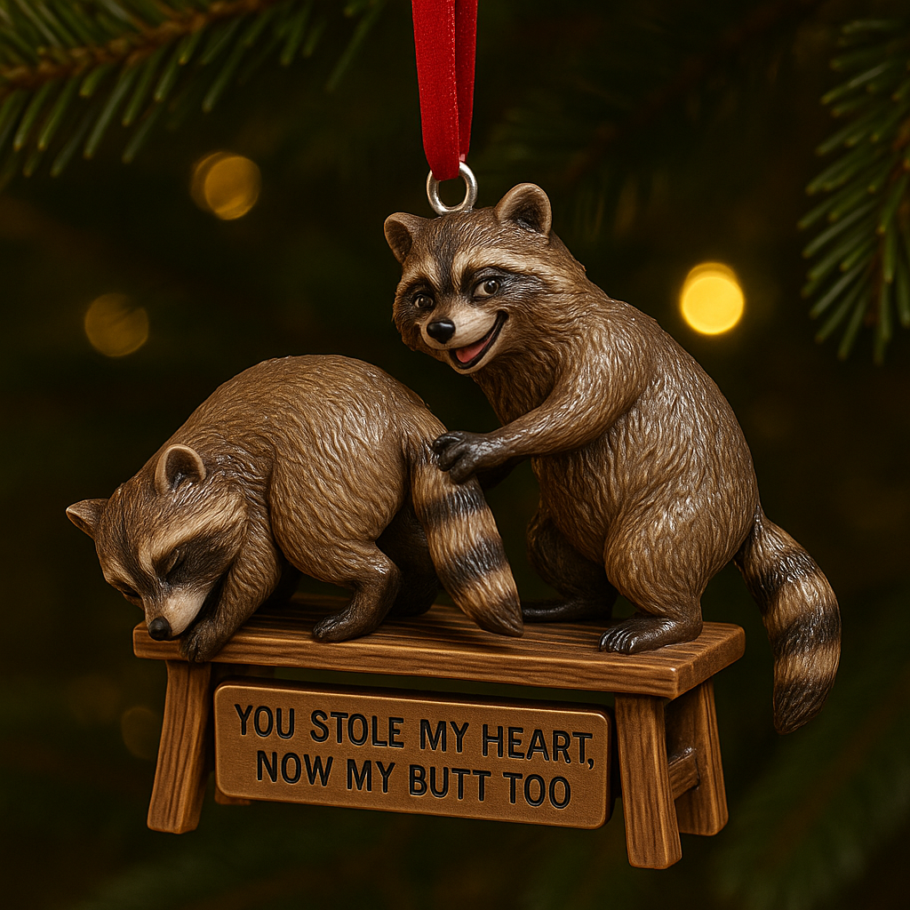 🦝✨ Funny Raccoon Christmas Ornaments 2025